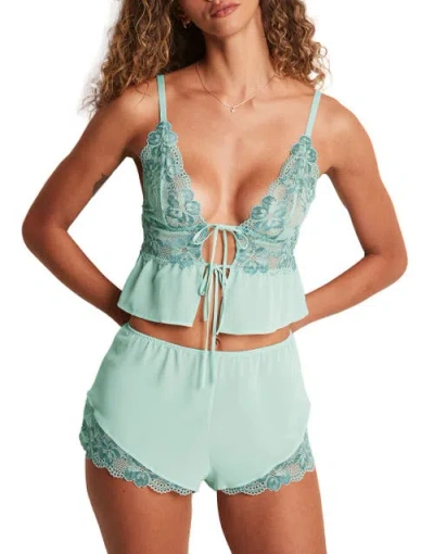Adore Me Tammy Camisole & Shorts Set Lingerie In Green