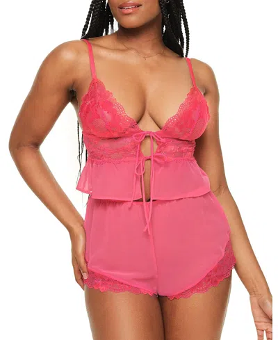 Adore Me Tammy Women's Camisole & Shorts Set Lingerie In Dark Pink