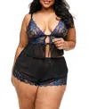 Adore Me Tammy Plus-size Camisole & Shorts Set Lingerie In Black