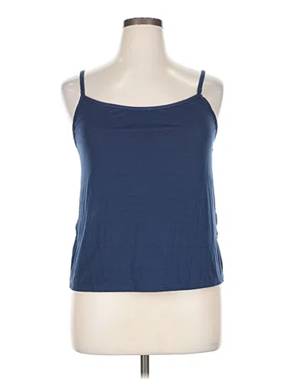 Pre-owned Adore Me Tank Top Blue Halter Neckline Tops