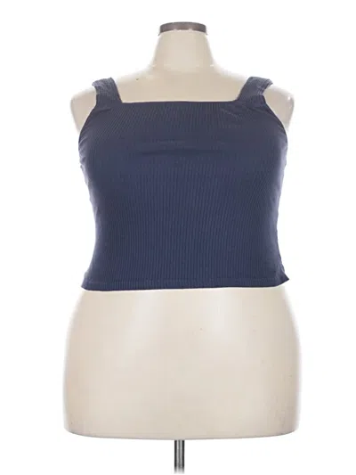 Pre-owned Adore Me Tank Top Blue Strapless Neckline Tops