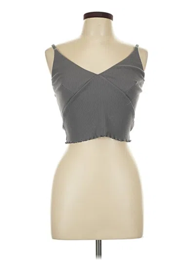 Pre-owned Adore Me Tank Top Gray V Neck Tops