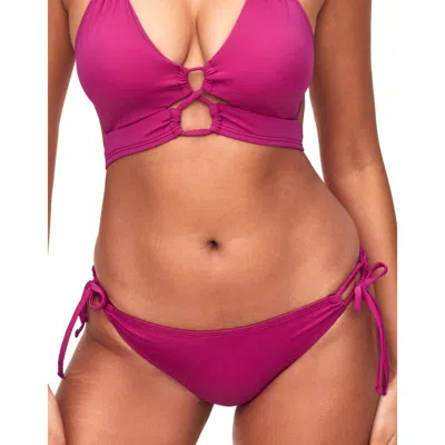 Adore Me Tatiana Swimwear Bikini Bottom In Dark Pink