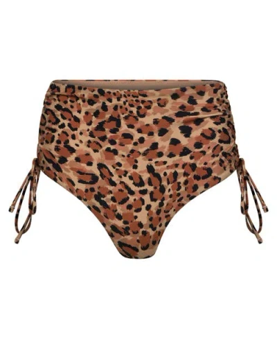 Adore Me Tatiana Swimwear High-waist Bikini Bottom In Animal Brown