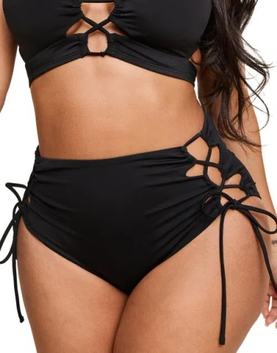 Adore Me Tatiana Swimwear High-waist Bikini Bottom In Black