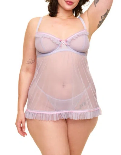 Adore Me Tayla Babydoll Lingerie In Purple