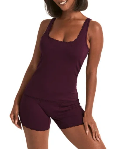 Adore Me Tayler Pajama Tank & Boxer Shorts Set In Purple