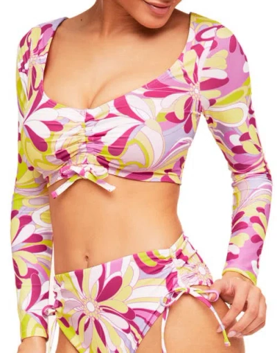 Adore Me Topaz Swimwear Top In Floral Pink