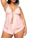 Adore Me Trish Cami & Shorts Set Lingerie In Light Pink