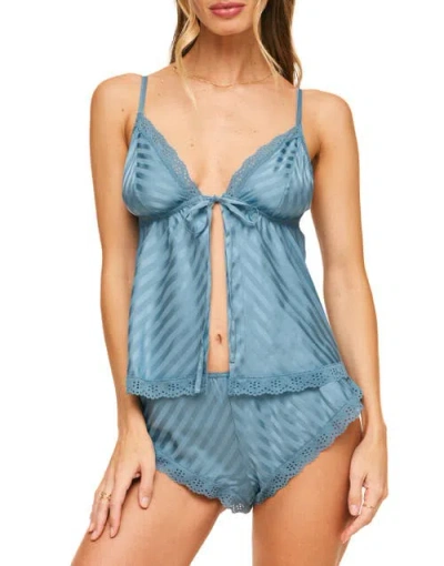 Adore Me Trish Cami & Shorts Set Lingerie In Medium Blue