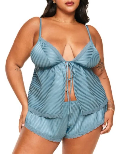 Adore Me Trish Women's Plus Size Cami & Shorts Set Lingerie In Medium Blue