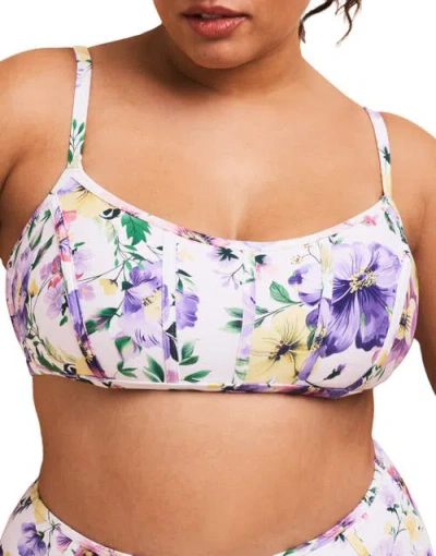 Adore Me Valcea Swimwear Bikini Top In Floral Purple