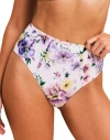 Adore Me Valcea Swimwear High Rise Bikini Bottom In Floral Purple
