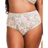 Adore Me Valcea Swimwear High-rise Bikini Bottom In Floral White