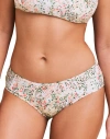 Adore Me Valcea Swimwear Hipster Bikini Bottom In Floral White