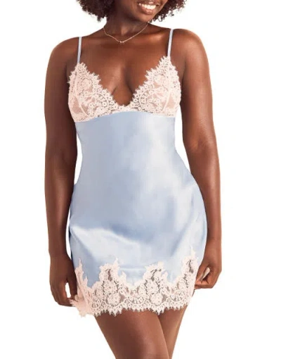 Adore Me Vegan Atelier Collection Silk Slip Lingerie In Blue