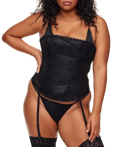 Adore Me Vira Corset & G-string Set In Black