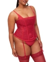 Adore Me Vira Corset & G-string Set In Dark Red