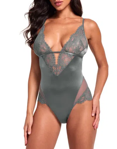 Adore Me Vittoria Bodysuit Lingerie In Gray