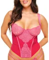 Adore Me Women's Plus Size Liv Unlined Demi Bustier In Dark Pink