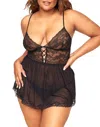 Adore Me Yolandi Babydoll Lingerie In Black