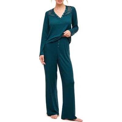 Adore Me Zahra Pajama Lounge Set In Dark Blue