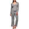 Adore Me Zahra Pajama Lounge Set In Dark Grey