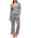 Adore Me Zahra Pajama Lounge Set In Dark Grey