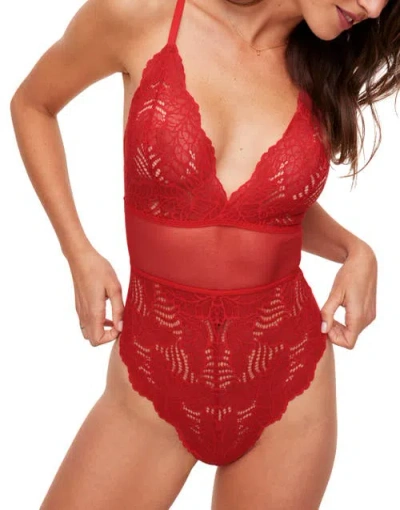 Adore Me Zora Bodysuit Lingerie In Dark Red
