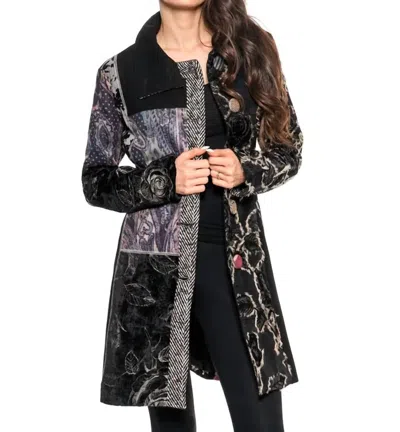 Adore Mixed Media Jacket In Multi In Black
