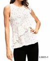 Adore Multi Colored Sleeveless Top In White In White