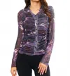 Adore Ruched Button Down Top In Multi In Multi