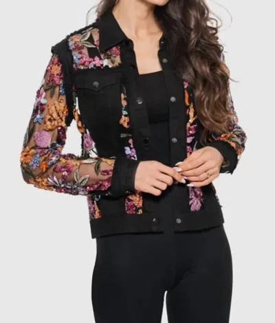Adore Sequin Garden Jacket In Black