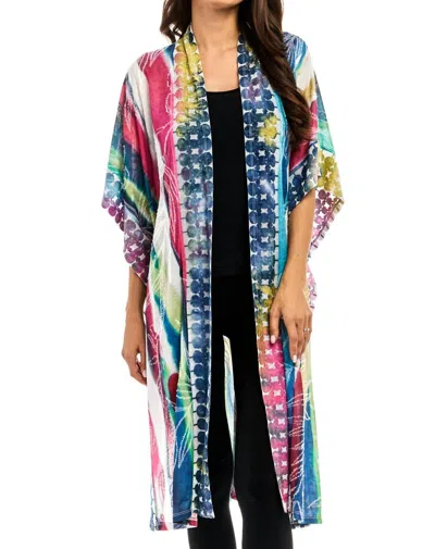 Adore Shades Of Spring Duster Kimono In Mutlti