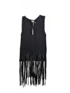 Adore Women's Leather Stiching Vest In Black In Black