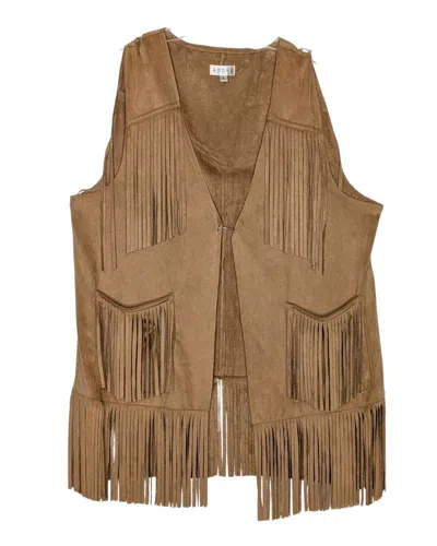 Adore Women's Lite Faux Leather Vest In Tan In Brown