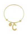 Adoriana Plated A-z Initial Charm Expandable Bracelet