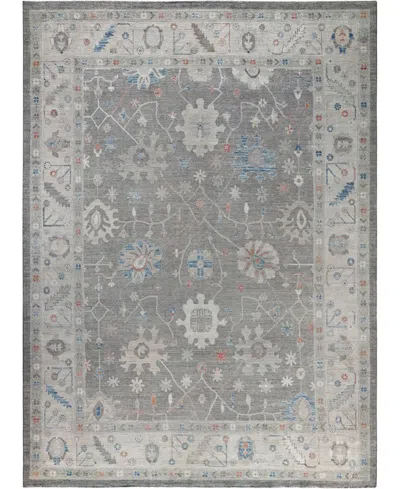 Adorn Hand Woven Rugs Colorful Oushak M0103-33 9'9"x13'5" Area Rug In Gray