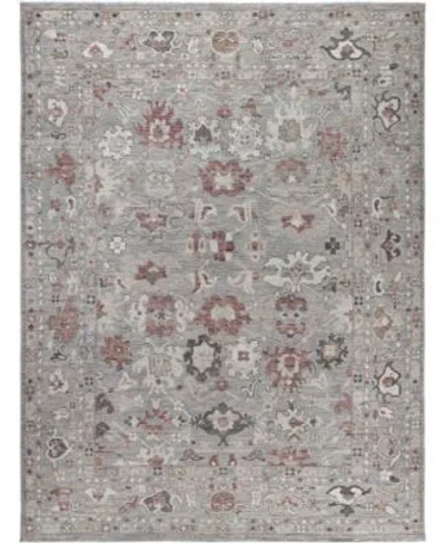 Adorn Hand Woven Rugs Colorful Oushak M0103 43 Rug Collection In Gray