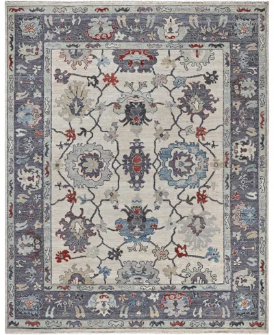 Adorn Hand Woven Rugs Colorful Oushak M0103-50 8'x9'10" Area Rug In White