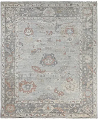 Adorn Hand Woven Rugs Colorful Oushak M0103-52 8'1"x9'9" Area Rug In Gray