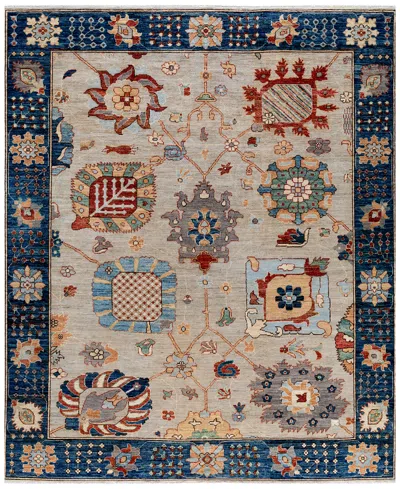 Adorn Hand Woven Rugs Colorful Oushak M1945 8'1''x9'9'' Area Rug In Light Gray