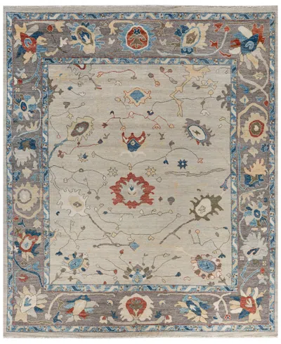 Adorn Hand Woven Rugs Colorful Oushak M1945 8'2''x9'10'' Area Rug In Light Gray