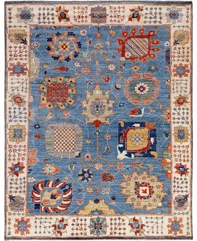 Adorn Hand Woven Rugs Colorful Oushak M1945 8'x10' Area Rug In Light Blue