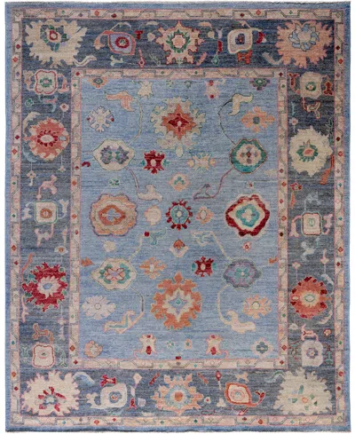 Adorn Hand Woven Rugs Colorful Oushak M1945 8'x9'9'' Area Rug In Light Blue