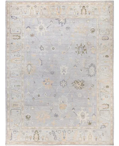 Adorn Hand Woven Rugs Colorful Oushak M1945 9'2''x11'10'' Area Rug In Light Gray