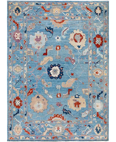 Adorn Hand Woven Rugs Colorful Oushak M1945 9'2''x12'8'' Area Rug In Light Blue
