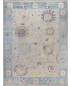 Adorn Hand Woven Rugs Colorful Oushak M1945 9'x11'7'' Area Rug In Light Gray