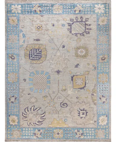 Adorn Hand Woven Rugs Colorful Oushak M1945 9'x11'7'' Area Rug In Light Gray