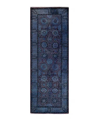 Adorn Hand Woven Rugs Fine Vibrance M1035 3'2"x8'7" Runner Area Rug In Blue